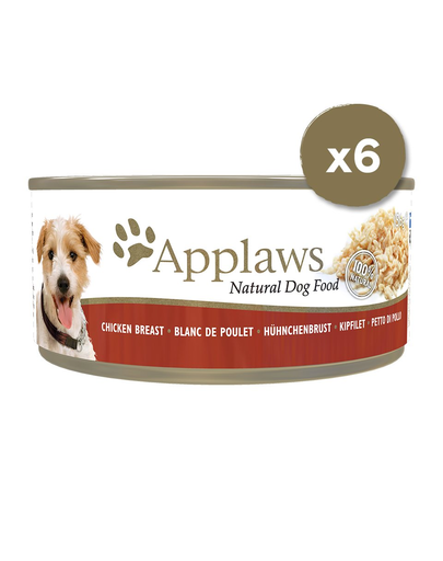 APPLAWS Dog Tin hrana umeda pentru caini, cu piept de pui si orez 6 x 156 g