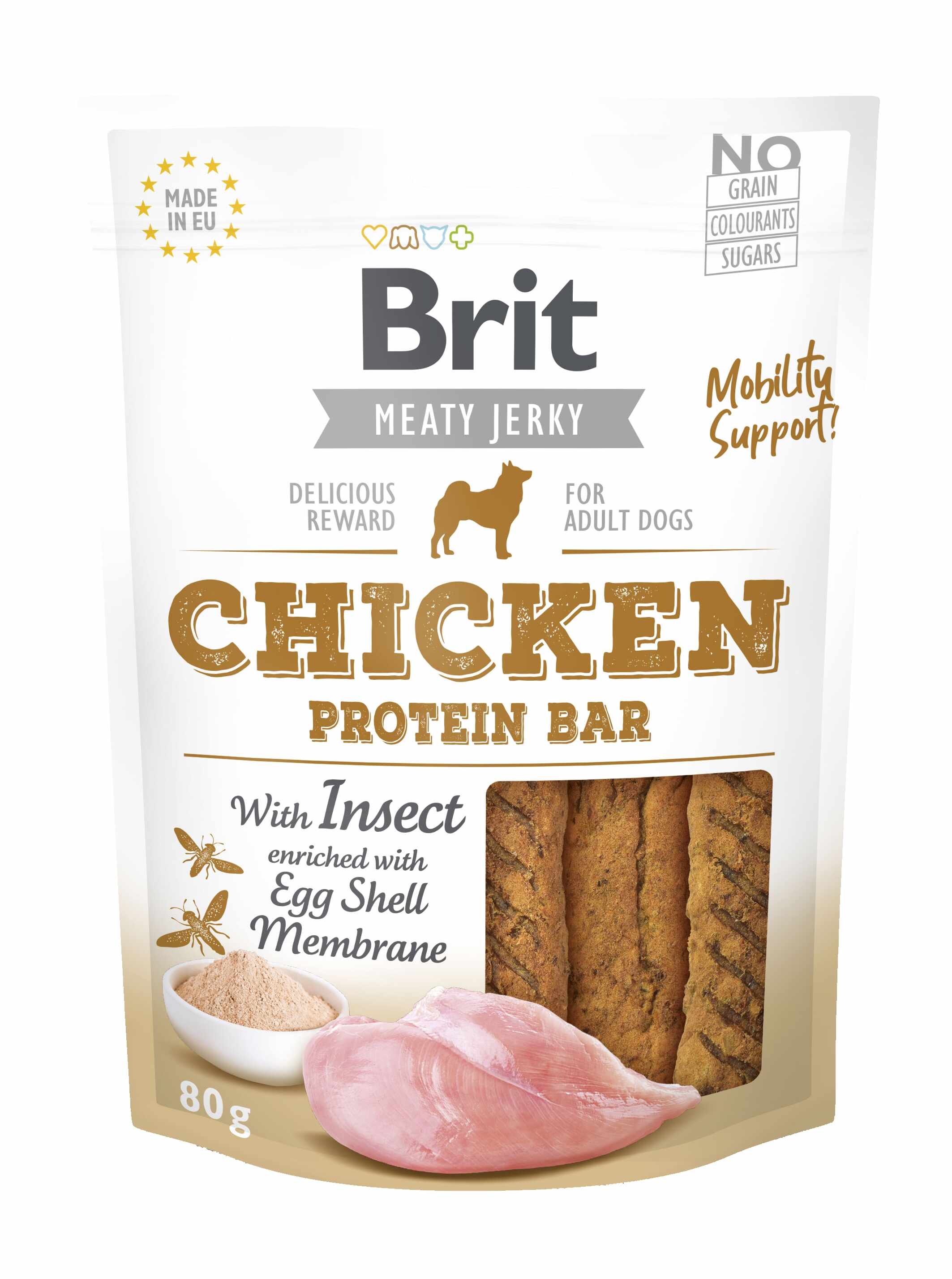 Brit Dog Jerky Chicken Protein Bar, 80 g