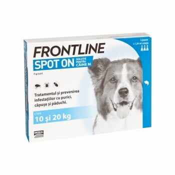 FRONTLINE Spot-On, soluție antiparazitară, câini 10-20kg, 3 pipete