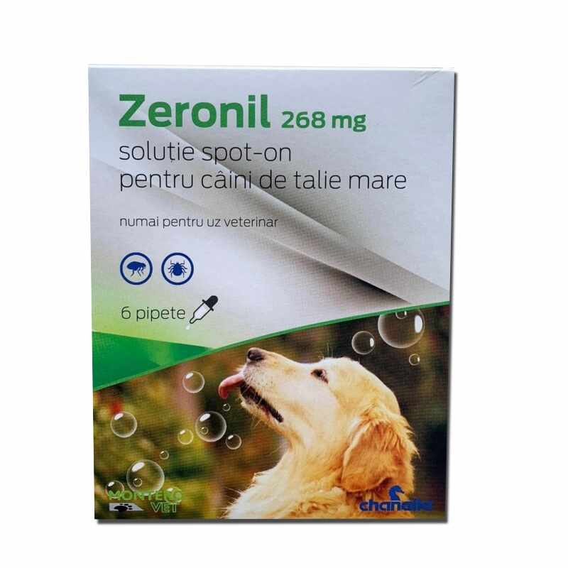 Pipete antiparazitare caini, Zeronil, 268 mg x 6, 20 - 40 kg