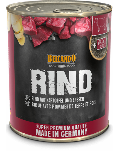 BELCANDO Super Premium hrana umeda pentru caini, vita cu cartofi si mazare, 800 g