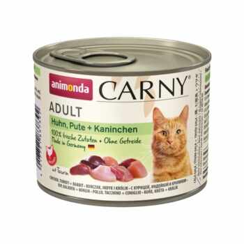 CARNY, Vită, Curcan şi Iepure, conservă hrană umedă pentru pisici, (In aspic), 200g