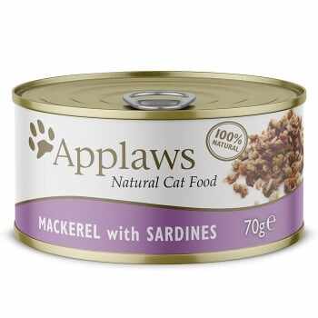 APPLAWS, File Macrou și Sardine, conservă hrană umedă pisici, (în supă), 70g