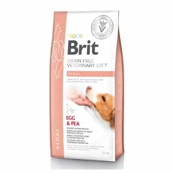 BRIT GF Veterinary Diet Renal, Ou și Mazăre, dietă veterinară câini, pachet economic hrană uscată fără cereale, afecțiuni renale, 12kg x 2