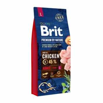 BRIT Premium By Nature Adult Large Breed, L, Pui, pachet economic hrană uscată câini, 15kg x 2