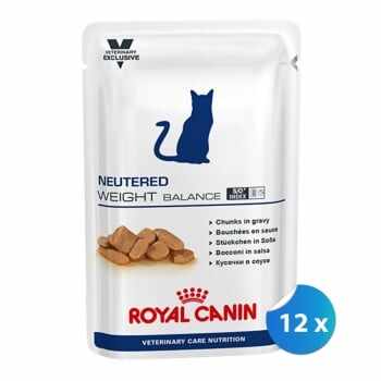 Pachet Plicuri Royal Canin Neutered Weight Balance Cat, 12 x 100 g