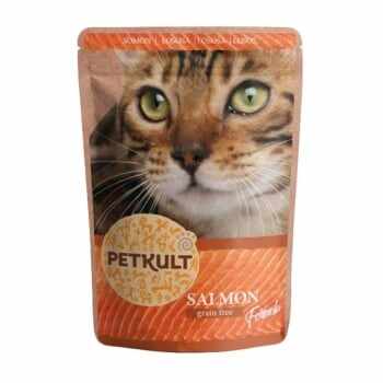 PETKULT Somon, pachet economic plic hrană umedă fără cereale pisici, 100g x 10