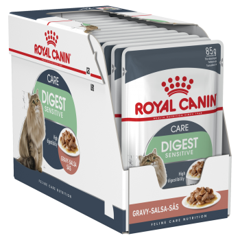 Royal Canin Digest Sensitive Care Adult, bax hrană umedă pisici, confort digestiv, (în sos), 85g x 12