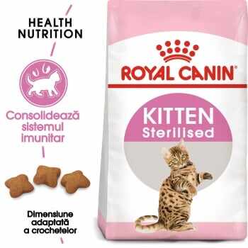 Royal Canin Kitten Sterilised, pachet economic hrană uscată pisici sterilizate junior, 2kg x 2