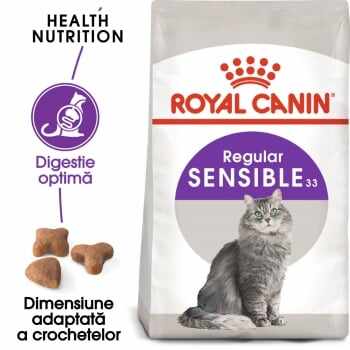 Royal Canin Sensible Adult, pachet economic hrană uscată pisici, digestie optimă, 2kg x 2