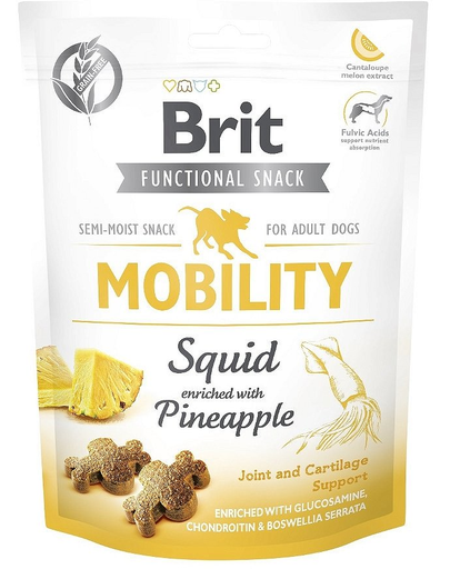 BRIT Care Dog Functional Snack Mobility recompense pentru mobilitat si articulatii, calamar si ananas 150 g