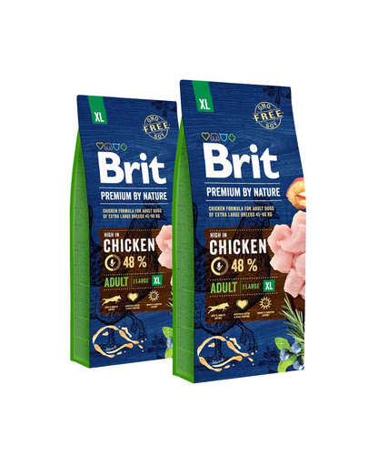 BRIT Premium By Nature Adult Extra Large XL hrana uscata caini adulti de talie foarte mare 30 kg (2 x 15 kg)