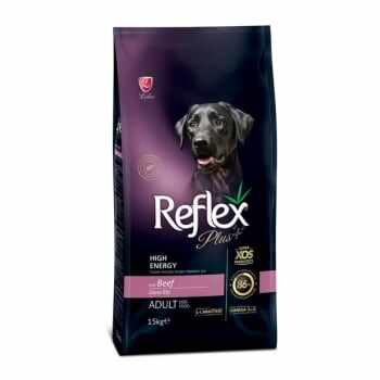 Pachet 2 x Reflex Plus Dog Adult cu Vita, 15 kg