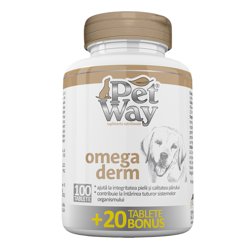 PetWay Omega Derm, 100 tablete + 20 BONUS