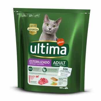 ULTIMA Cat Sterilised Adult, Vită, hrană uscată pisici sterilizate, 800g