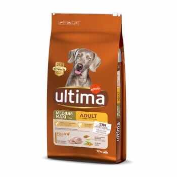 ULTIMA Dog Medium & Maxi Adult, Pui, hrană uscată câini, 12kg