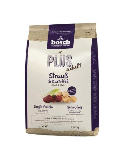 BOSCH Plus Hrana uscata cu strut & cartofi pentru cainii junior cu intolerante alimentare 25 kg (2 x 12,5 kg)