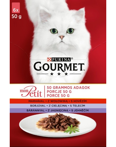 GOURMET Mon Petit Mix hrana umeda pentru pisici adulte, mix carne 48 x 50 g