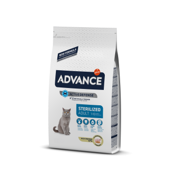 Pachet 2 x Advance Cat Sterilizat Curcan, 15 kg