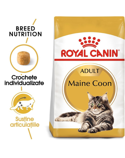 ROYAL CANIN Hrana uscata pentru pisici adulte rasa Maine Coon 10 kg + hrana umeda Mainecoon 12x85 g