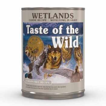 TASTE OF THE WILD Wetlands, Rață, pachet economic conservă hrană umedă fără cereale câini, (în sos), 390g x 6