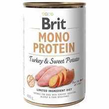 Hrană umedă BRIT monoproteică pentru câini, cu Curcan si cartofi dulci 400g