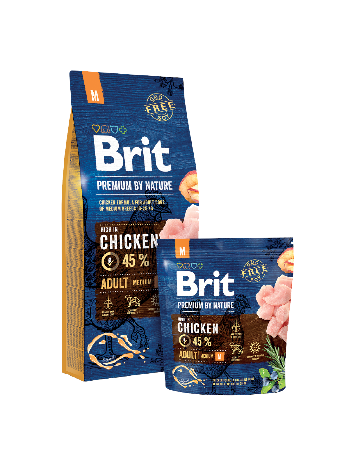 Hrană uscată câini adulți de talie medie, Brit Premium by Nature M 1kg