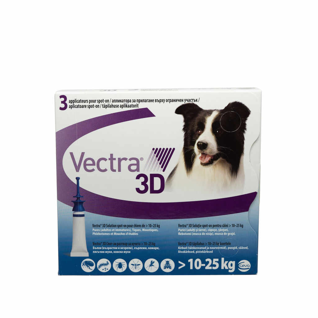 Pipetă antiparazitară Vectra 3D pentru câini de 10 - 25kg