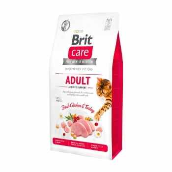 BRIT Care Adult Activity Support, Pui și Curcan, hrană uscată fără cereale pisici, activitate intensă, 2kg