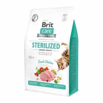 BRIT Care Sterilized Urinary Health, Pui, hrană uscată fără cereale pisici sterilizate, sensibilități urinare, 7kg