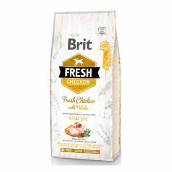 BRIT Fresh Great Life Adult S-XL, Pui cu Cartof, hrană uscată conținut redus cereale câini, 12kg