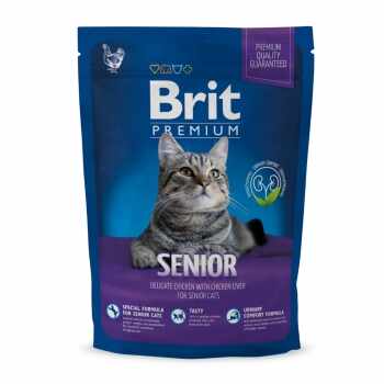 BRIT Premium Senior, Pui, hrană uscată pisici senior, 1.5kg