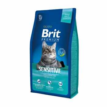 BRIT Premium Sensitive, Miel, pachet economic hrană uscată pisici, sensibilități digestive, 8kg x 2