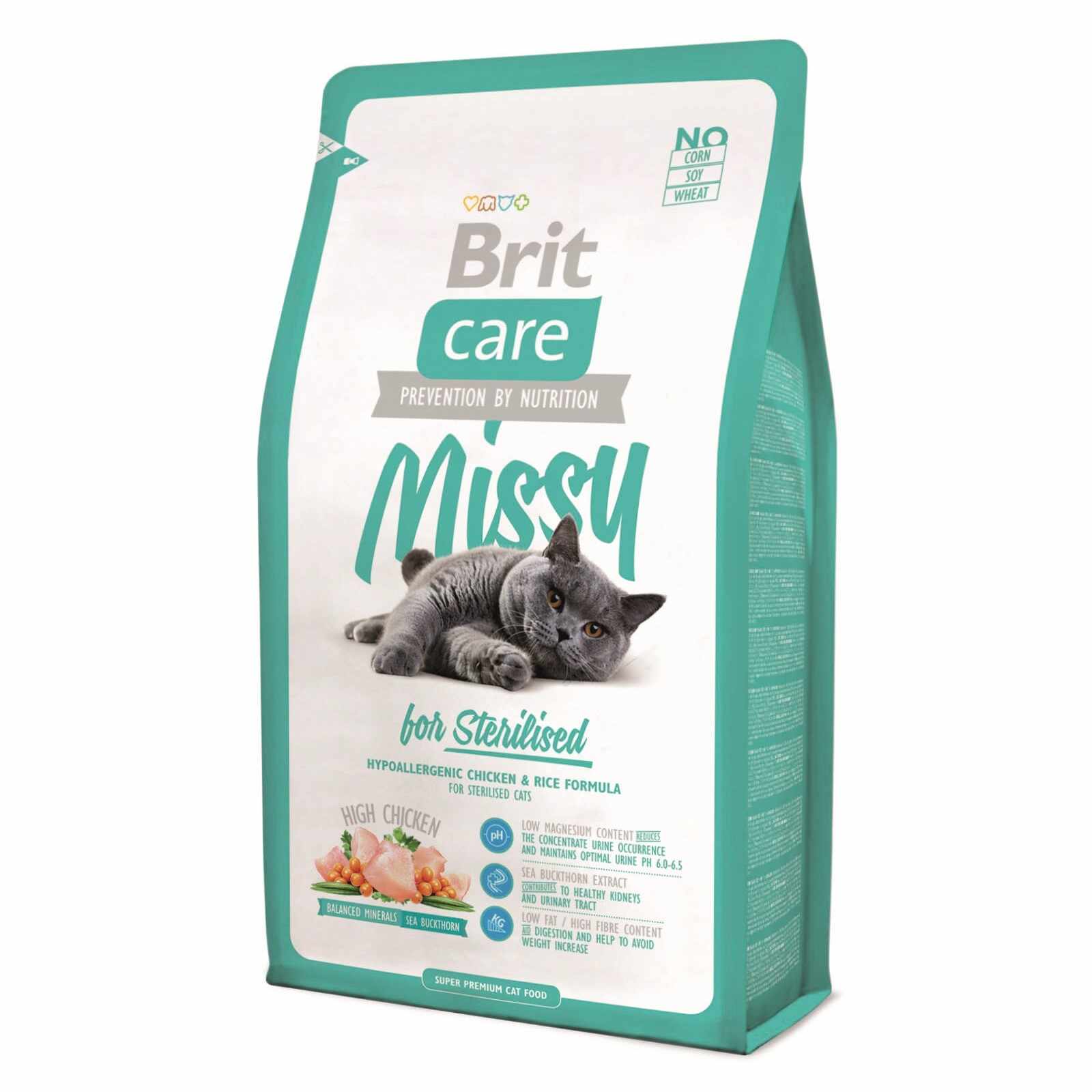 Hrană uscată BRIT CARE Cat Missy for Sterilized 2kg