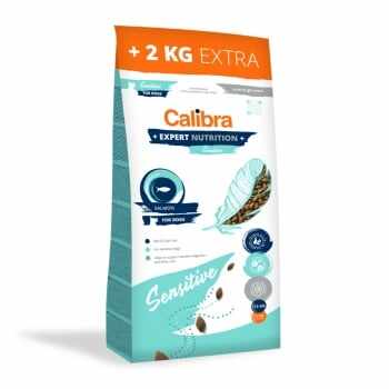 Calibra Dog Expert Nutrition, Sensitive Somon, 12kg+2kg GRATUIT
