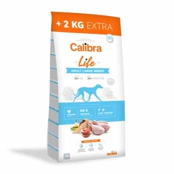 Calibra Dog Life Adult Large Breed cu Pui, 12kg+2kg GRATUIT