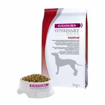 EUKANUBA Veterinary Diets Intestinal, Pui și Curcan, dietă veterinară câini, hrană uscată, afecțiuni digestive, 5kg