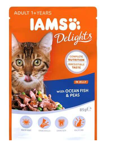 IAMS Cat Adult All Breeds Ocean Fish & Green Beans In Gravy 85 g