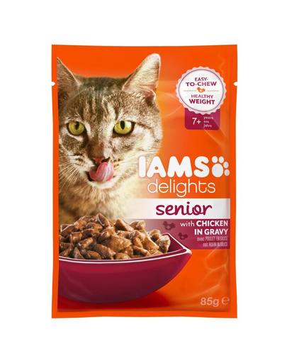 IAMS Cat Senior cu Pui în Sos 85 g