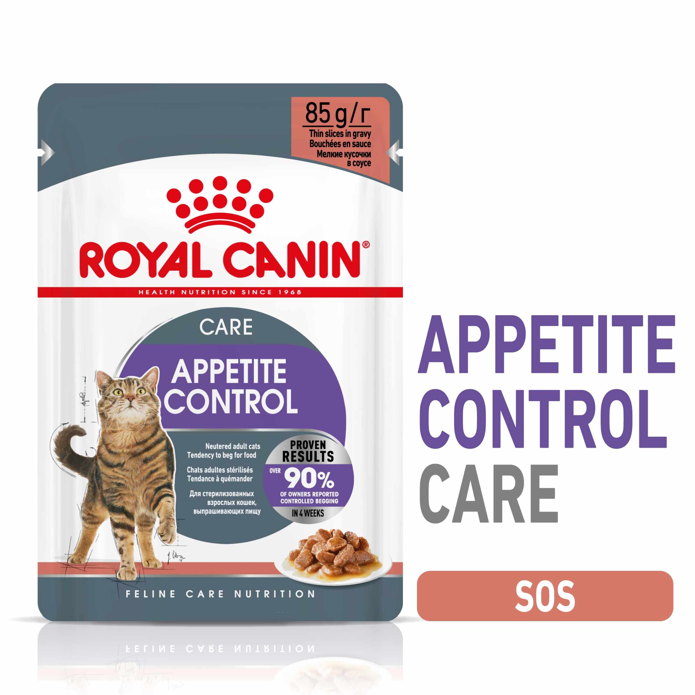 Royal Canin Appetite Control, hrana umeda pisica sterilizata, reglarea apetitului (in sos), 12x85 g