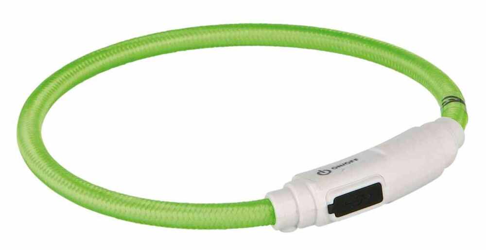 Zgarda Flash cu LED USB 35cm/ 7mm Verde 41940