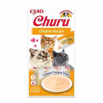 CHURU Piure, Pui, recompense fără cereale pisici, 14g x 4