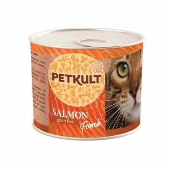 PETKULT Somon, pachet economic conservă hrană umedă fără cereale pisici, 185g x 12