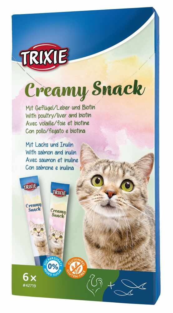 Recompensa pentru pisici, Creamy Snacks, cu pui si peste, 6x15 g 42719