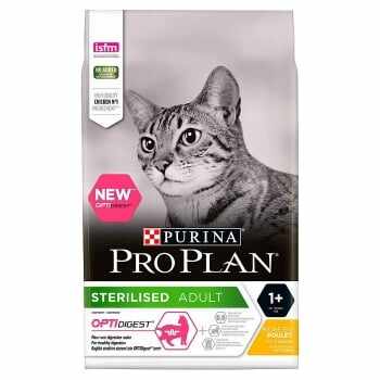 Pachet 2 x Pro Plan Sterilised Cat Optidigest Pui, 10 kg