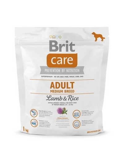 BRIT Care Adult Medium Breed Lamb & Rice Hrana uscata caini adulti talie medie, cu miel si orez 1 kg