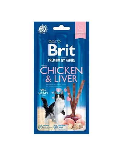 BRIT Premium by Nature Cat Sticks Chicken&Liver Recompense pisici adulte, cu pui si ficat 15 g