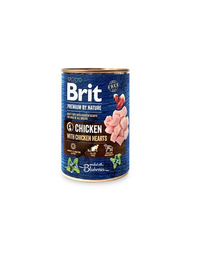 BRIT Premium by Nature Chicken&Hearts set hrana umeda caini adulti, cu pui si inimi 6 x 400 g