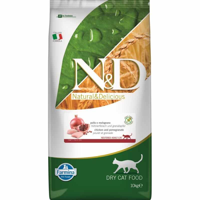 N&D Cat Grain Free, Neutered, Chicken and Pomegranate, 10 kg