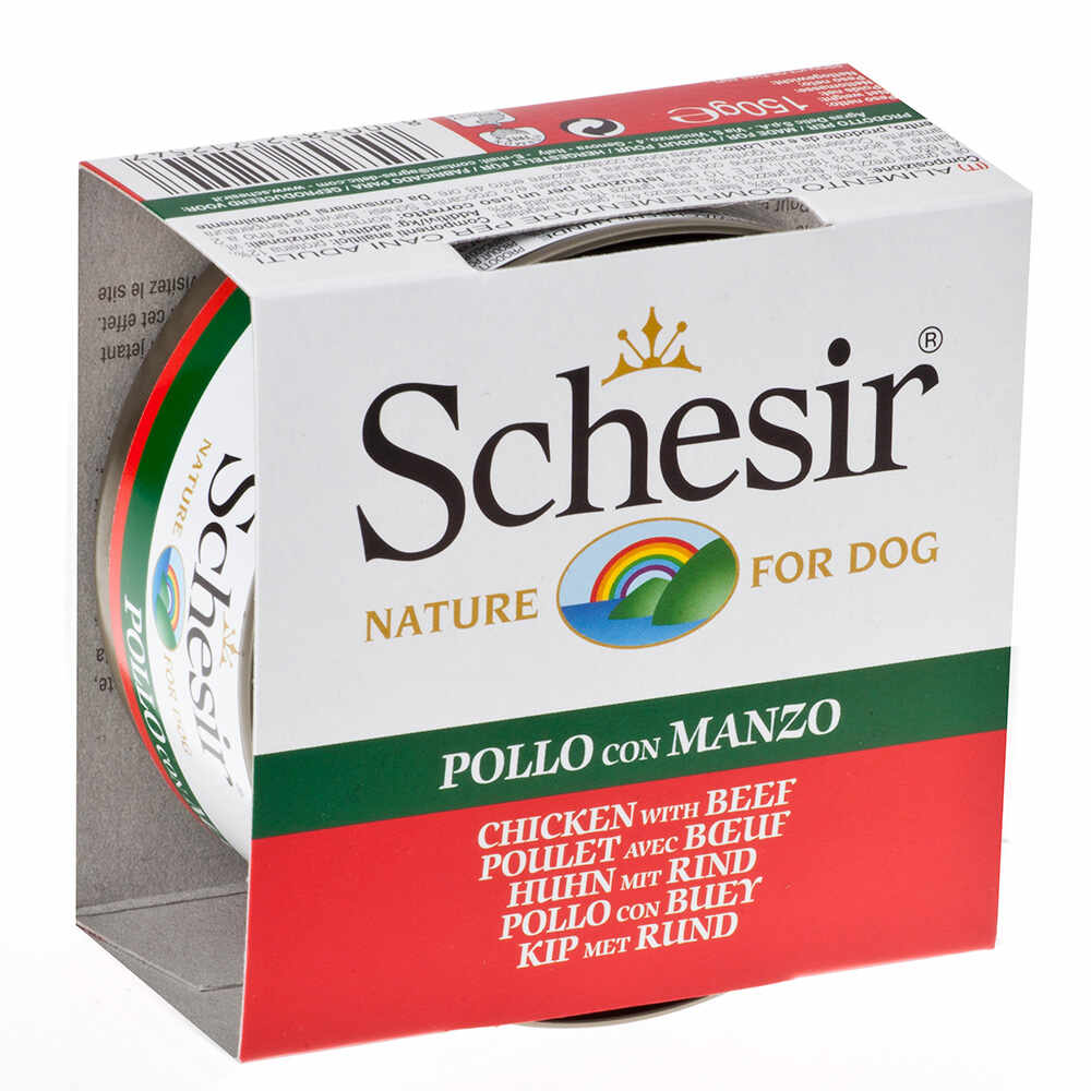Schesir Dog, Pui/ Vita, Conserva 150 g